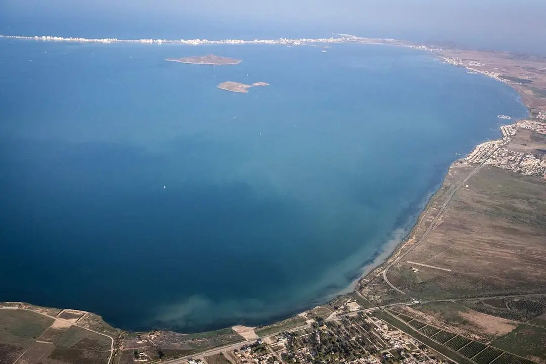 12/008/2024. San Pedro del Pinatar, San Javier, Los Alcázares, Cartagena, Región de Murcia, España.\n\nGreenpeace ha sobrevolado y documentado la mancha blanca presente en el Mar Menor, uno de los problemas ambientales más graves de esta región. \n\nEste fenómeno, objeto de creciente preocupación entre la comunidad científica y ecologista, representa una amenaza significativa para la biodiversidad y la salud ecológica de esta área única.\n©Greenpeace/Pedro Armestre\n\n©Greenpeace Handout/Pedro Armestre- No sales - No Archives - Editorial Use Only - Free use only for 14 days after release. Photo provided by GREENPEACE, distributed handout photo to be used only to illustrate news
