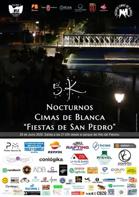 Cartel I 5K Nocturno Cimas de Blanca Fiestas de San Pedro