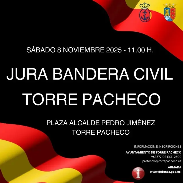 Cartel jura bandera civil Torre Pacheco 8 nov.