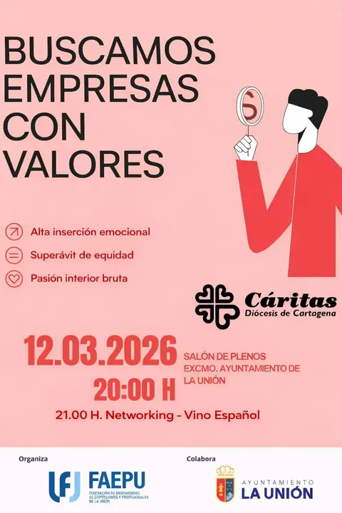 Cartel jornada &lsquo;Buscamos empresas con valores&rsquo;