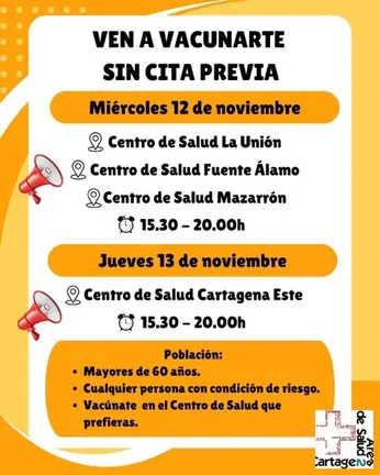Cartel vacunación sin cita previa PNG