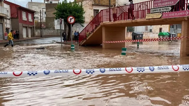 Rambla de Espinardo inundada (Murcia)