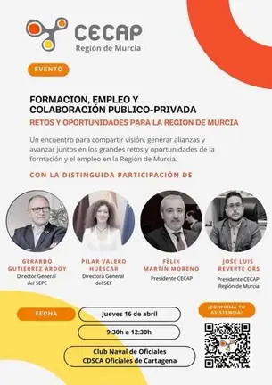 Cartel de la jornada &lsquo;Formación, empleo y colaboración público-privada