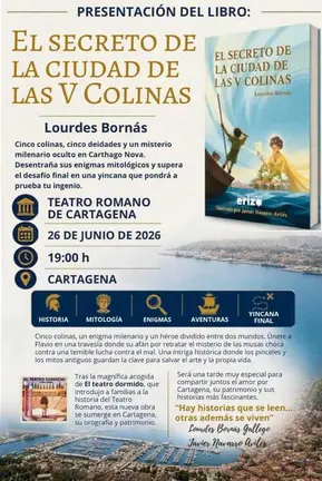 Cartel de presentación del libro &lsquo;La ciudad de las cinco colinas