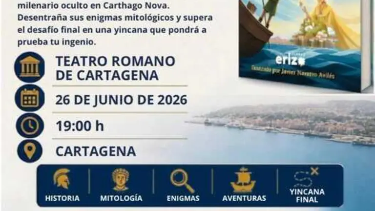 Cartel de presentación del libro &lsquo;La ciudad de las cinco colinas